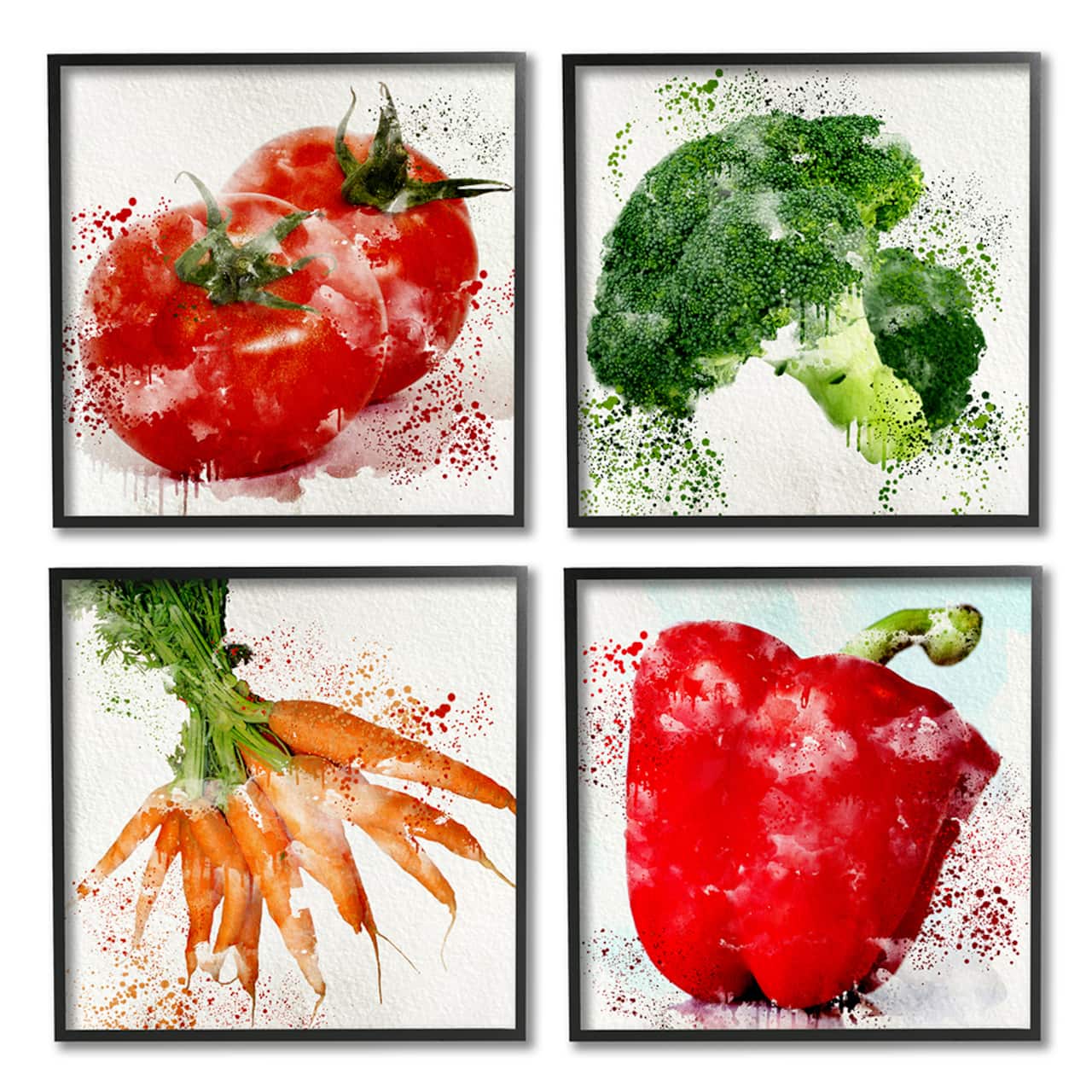 Stupell Industries Splash Color Farm Vegetables Red Green Orange,12" x 12"